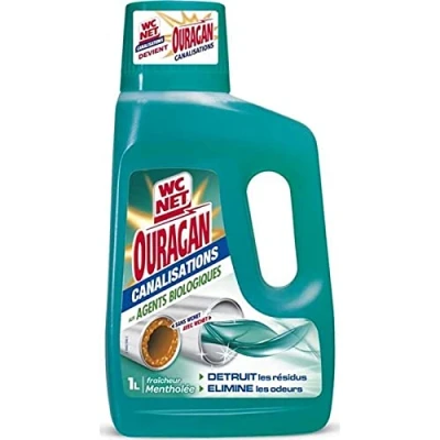 Image de WC Net Ouragan Canalisations Fraîcheur Mentholée 1L (Lot de 3)