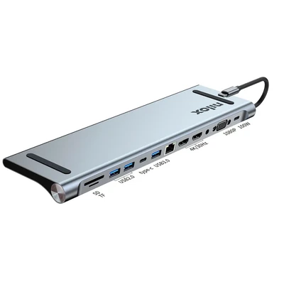 Image de Station d&#039;accueil Nilox NXDSUSBC07 USB Type C Gris