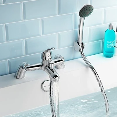 Image de VeeBath EBA82 Egham Robinet mitigeur Monobloc Moderne à Levier Unique pour Baignoire et Douche Chromé