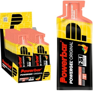 Image de PowerBar PowerGel Original Strawberry Banana 24x41g Gel Énergétique à Haute Teneur en Carbone + Sodium