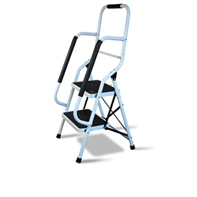 Image de Marchepied avec Main Courante, marches antidérapantes, Portable, Durable et Robuste, Large pédale Multi Usage pour la Maison Le Bureau