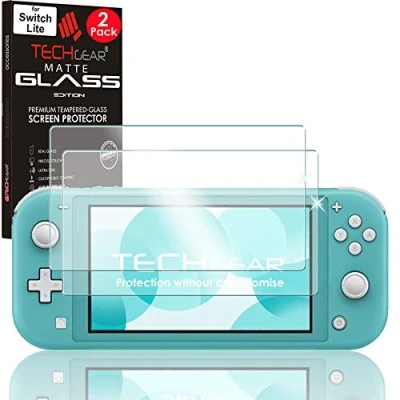 Image de TECHGEAR [2 Pack] Switch Lite Verre Trempé Anti Reflet Mat, Protecteur d&#039;Écran Mat en [Anti Rayures] [sans Bulles] Compatible avec Nintendo