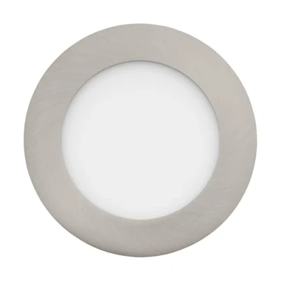 Image de Eglo connect.z Spot LED encastrable pour salle de bains Fueva Z, extra plat, Ø 120 mm, lampe ZigBee, contrôlable par appli et commande vocale, blanc chaud froid, dimmable, nickel mat, IP44