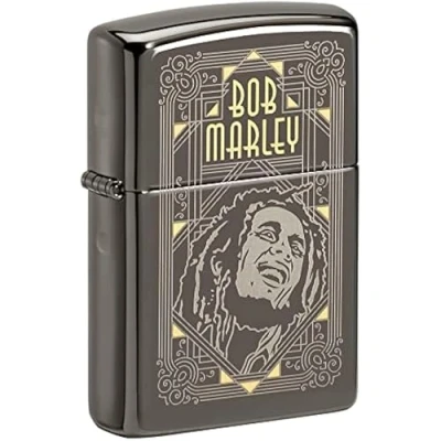 Image de Zippo Bob Marley Design, Laser Two Tone Black Ice Briquet, Rechargeable, dans Une boîte Cadeau de Haute qualité Taille Unique
