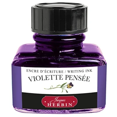 Image de Jacques Herbin 13077T Un flacon d&#039;encre 30 ml pour stylo plumes et stylos roller, Violette pensée