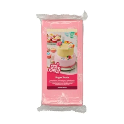 Image de FunCakes Pâte à Sucre Sweet Pink: facile utiliser, lisse, flexible, douce et pliable, parfaite pour la décoration de gâteaux, halal, casher sans gluten. 1 kg