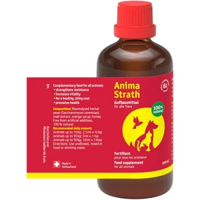 Image de Anima Strath Liquide pour chiens et chats 61 micronutriments, vitamines, minéraux, acides aminés qualités prébiotiques Soutient l&#039;immunité la digestion Complément Alimentaire Multivitaminé