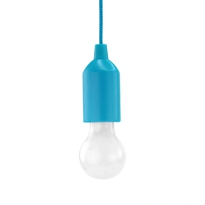 Image de HyCell Pull Light avec tirette, incl. piles AAA (1 pce) Lampe LED portative bleue mobile pour le jardin, la remise, camping, tente, grenier, l&#039;armoir ou comme décoration de fête