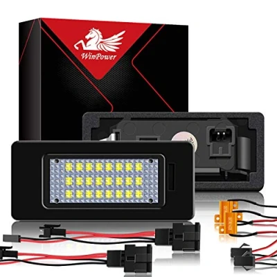 Image de WinPower LED Éclairage plaque immatriculation auto ampoules super brillant CanBus Pas d&#039;erreur 6000K xénon blanc froid 18 SMD Feux arrière pour Caddy/Golf/Jetta/Syncro/Passat/Touran ect, 2 Pièces
