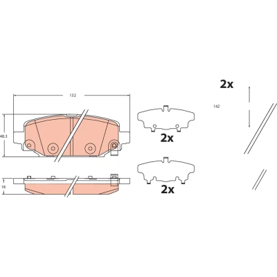 Image de TRW GDB2461 Jeu de plaquettes frein avec indicateur d&#039;usure accessoires JEEP: Wrangler IV