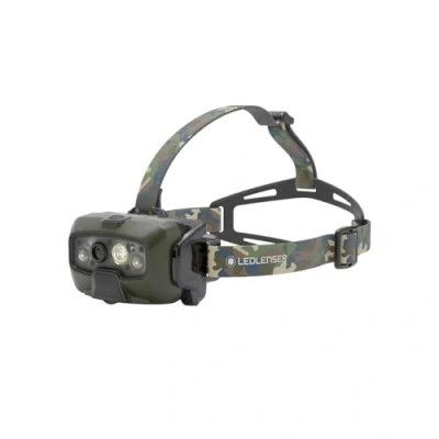 Image de Ledlenser HF8R Core Lampe frontale de pêche rechargeable Camouflage 1600 lm 8 modes lumière LED rouge, vert et bleu, jusqu&#039;à 90 heures d&#039;autonomie, mise au point réglable, étanche, équipement