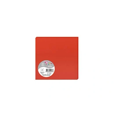 Image de Clairefontaine 11848C Paquet de 25 Cartes Simples Format Carré 13,5x13,5cm 210g Coloris Rouge Corail Cartons d&#039;Invitation Evènements et Correspondance Gamme Pollen Papier Premium Lisse