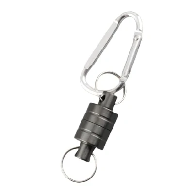 Image de Boucle Magnétique de Pêche Mouche Net Release Clip Suspendu Porte Longe Filet d&#039;atterrissage pour la à Mouche(Simple Argent)