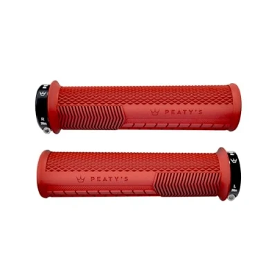 Image de Peaty&#039;s Monarch Grips Rouge/molette/Mince Contrôle de la Course, durables, Barres Doigts ergonomiques, Coussinet Pouce Confortable, équitation Toute journée, Toutes Saisons et terrains,