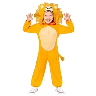 Image de amscan Une Pièces Lion Animal Déguisements, Caricature, 9908797, Jaune, 8 10 Ans