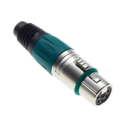 Image de Keple 5 polige XLR Buchse, grün Buchse für Audio Mikrofon DMX Stecker, nicked plated Adapter, Metallkonstruktion, Stecker mit Kunststoffgehäuse