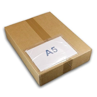 Image de Lot de 500 Pochette A5 porte documents adhésives transparente d’Expédition autocollante pour petit colis 225 x 165 mm (A4 plié en 2 ) collante insertion des UGPAN3
