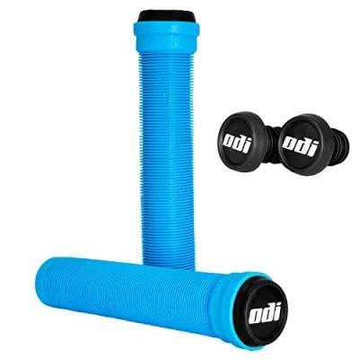 Image de Odi SLX Soft Poignées de trottinette BMX Dirt Stunt 160 mm avec extrémités guidon + autocollant Fantic26 (bleu clair)