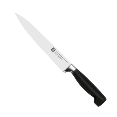 Image de ZWILLING Couteau à Trancher, Lame : 20 cm, Acier formule spéciale, série Four Star, Argent/Noir
