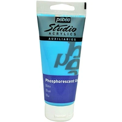 Image de Pébéo Studio Acrylics 100 ml Gel Phosphorescent Bleu Liant Acrylique Peinture Phosphorescente Autoluminescente