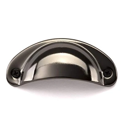Image de SO TECH® Poignée coquillage aspect laiton bruni, argent vieilli, noir brillant, acier inoxydable