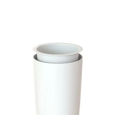 Image de Artevasi Santorini Pot, Pot à Fleurs de Forme Ronde avec Insert, pour l&#039;intérieur ou l&#039;extérieur, 65cm Haut, Anthracite
