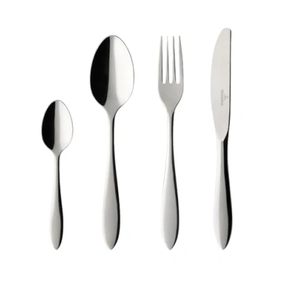 Image de Villeroy &amp; Boch Arthur Ménagère Couverts 30 Pièces Pour 6 Personnes Argent/Platine, Garanti Lave Vaisselle, Inox, Ensemble Couvert, Set De Table, Acier Inoxydable