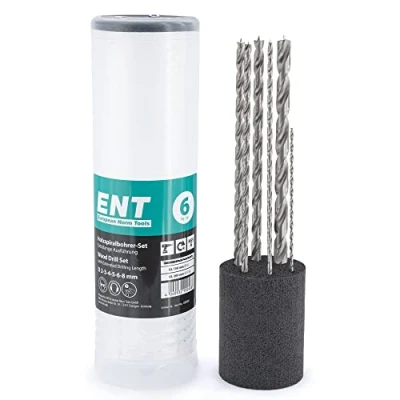 Image de ENT 09246 Jeu de 6 mèches à bois Ø 2, 3, 4, 5, et 8 mm, extra longues 150/200 NL 100 HSS rectifié, pour bois, convient aux perceuses sans fil