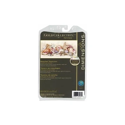 Image de Dimensions D65035 Kit Point de Croix Compté Motif Trésors Coquillage Coton Multicolore 31 x 6,5 37 cm
