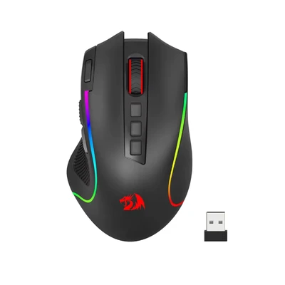 Image de Redragon M612 PRO Souris de jeu filaire / sans fil 8000 DPI avec 9 boutons programmables et 6 modes rétroéclairage BT prise en charge du logiciel 2,4 G