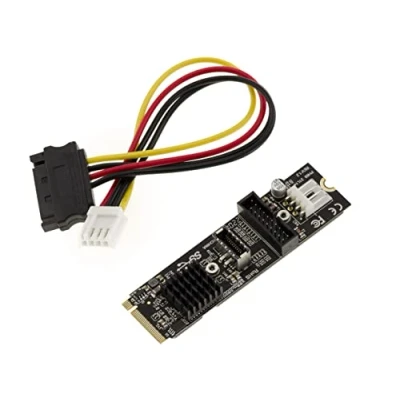 Image de KALEA INFORMATIQUE Carte M2 PCIe M Key 2 Ports USB3 5G sur connecteur 19 pin et Type E Chipset USB 3.0 Via VLI VL805