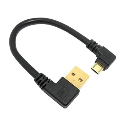 Image de Superior ZRL® câble USB de charge rapide 2.0 mâle coude à angle droit 90 degrés vers données micro coudé gauche Noir (15 cm, 50 1 m), , m