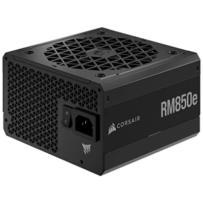Image de Corsair RM850e Alimentation ATX Silencieuse Entièrement Modulaire (Deux Connecteurs EPS12V, Condensateurs Certifiés 105 C, Efficacité 80 Plus Gold, Prise en Charge du Modern Standby) Noir