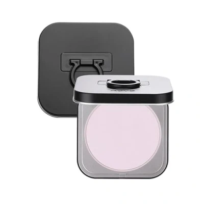 Image de Poudre pressée pour le visage violette translucide Imperméable Longue durée Finition mate Correcteur de couleur Avec applicateur houppette