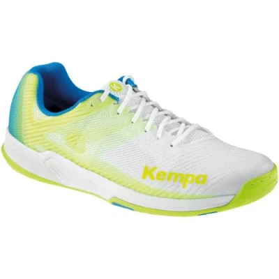 Image de Kempa Mixte Wing 2.0 Baskets Chaussures de loisirs basses course et sport Handball J, Blanc Jaune Fluo, 45.5 EU