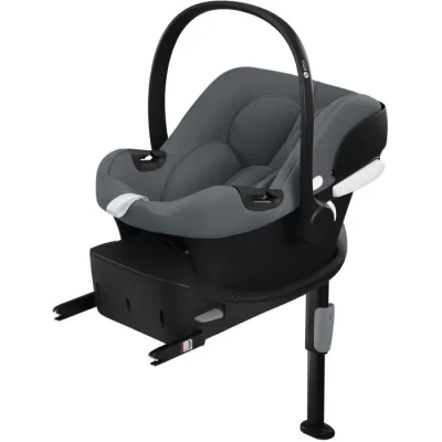 Image de CYBEX Coque Aton B2 i Size avec Base One, De la naissance à environ 24 mois, Max. 13 kg, Isofix et Coussin Réducteur pour Nouveau né inclus, Compatible SensorSafe, Steel Grey