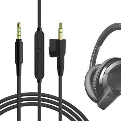 Image de Geekria QuickFit Audio Câble Compatible avec Bose Around Ear AE2, AE2i, AE2w Casque, 2.5mm Ordon Stéréo de Remplacement Microphone Intégré et Ccontrôle du Volume(1,2m)