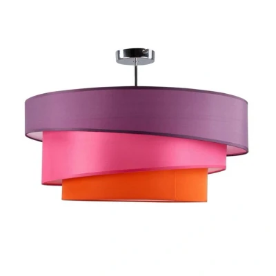 Image de Lindby Plafonnier Tissu Melia à intensité variable (Moderne) en Violet/Rose Textile e. a. pour Salon &amp; Salle manger (à 3 lampes, E27), Luminaire Plafonnier, Lampe Plafond, Eclerage Plafond