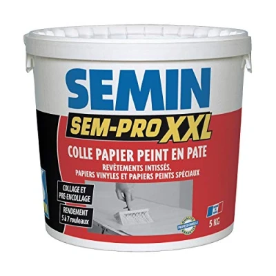 Image de Semin A00514 Sem Pro XXL, Colle Papiers Peints en Pâte, Prêt à l&#039;Emploi, Seau de 5 kg