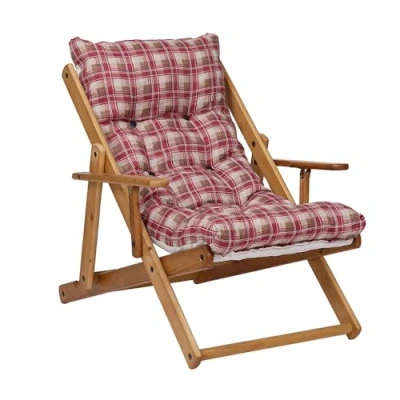 Image de LIBEROSHOPPING.eu LA TUA CASA IN UN CLIK Fauteuil Chaise Longue Relax inclinable 3 Positions en Bois Pliant (Strike Rouge)