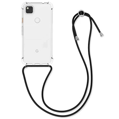 Image de kwmobile Coque Collier Compatible avec Google Pixel 4a Housse de Protection en TPU Cordon Sangle Transparent