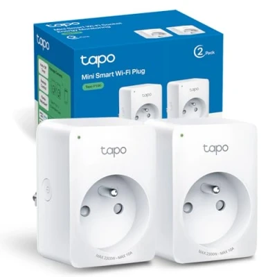 Image de Tapo Prise Connectée WiFi, Intelligente compatible avec Alexa et Google Home, 10A Type E, Contrôler le ventilateur, la cafetière, lampe à distance, aucun hub requis, P100(FR) 2 Pack