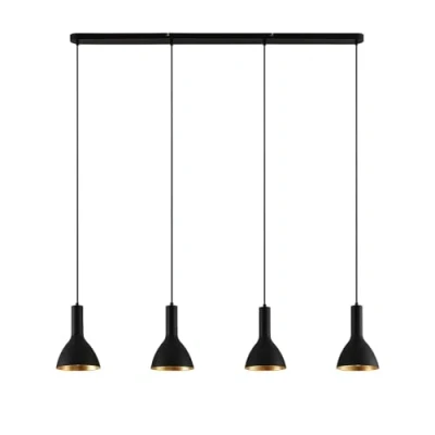 Image de Arcchio Suspension Cosmina à intensité variable (Moderne) en Noir Métal e. a. pour Cuisine (à 4 lampes, E27), Luminaire, Lampe Plafond, Luminaire Plafonnier, Suspendue