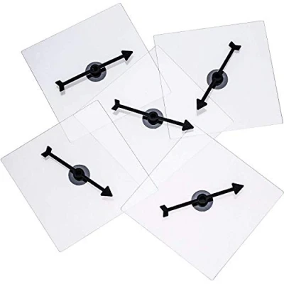 Image de 5 Paquets Fileurs Transparents Maths Spinner Effaçable à Sec avec Flèche Tournante pour Enseignement