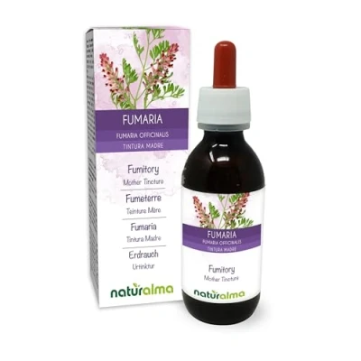 Image de Fumeterre (Fumaria officinalis) herbe avec fleurs Teinture Mère sans alcool Naturalma Extrait liquide gouttes 120 ml Complément alimentaire Végétalien ou végan