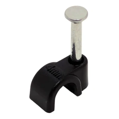 Image de Lumonic 100x Collier de serrage à clou 4mm pour câble noir avec 14mm par ex. la fixation au mur Serre câbles diffé