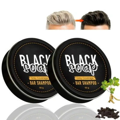 Image de Barre de Shampooing Assombrissant Les Cheveux,Bar Savon Pour Cheveux Gris,Hair Darkening Solid Shampoo Bar,Reverse Grey Hair Bar Shampooing,Nourrir Racines des Cheveux,Restaure la Couleur Naturelle
