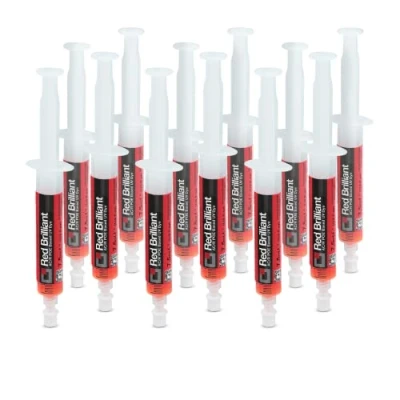 Image de ERRECOM Red Brilliant 12 x 7,5 ML, Traceur Fluorescent UV à Base POE pour localiser Fuites de Gaz Réfrigérant dans Les Systèmes Climatisation Véhicules avec Compresseur Electrique