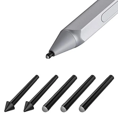 Image de TiMOVO Pointes de Stylet Surface, Lot 5 Surface Mine Originale Remplacement pour en Caoutchouc Pro 2017 Pen (Modèle 1776), 4 Pen, 3HB + 22H Noir