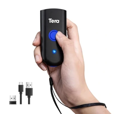 Image de Tera Mini Scanner de Codes Barres Portable 3 en 1 Bluetooth &amp; câble USB 2,4G sans Fil pour Lecteur 1D Fonctionnel, 5200C